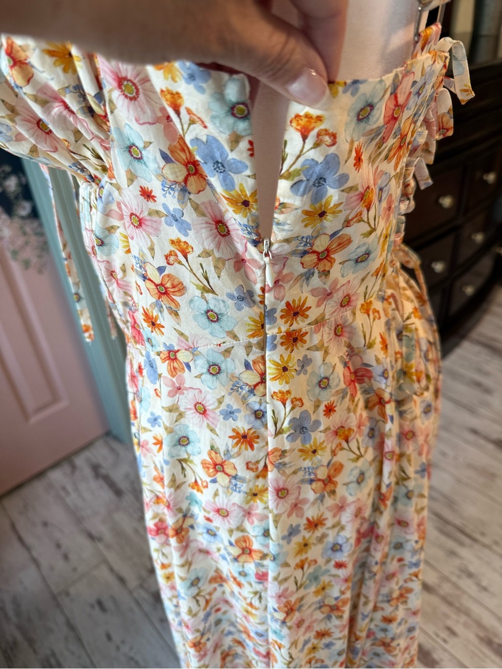 NWOT Petal & Pup Cream Floral-Accented Sundress - Picture 8 of 8